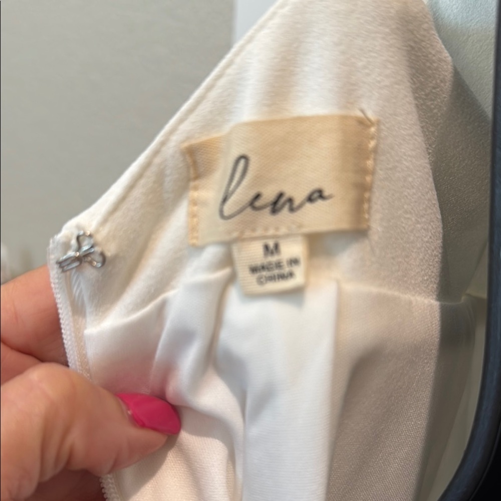 Lena White Asymmetrical One-Shoulder Sheath Dress - Picture 3 of 3